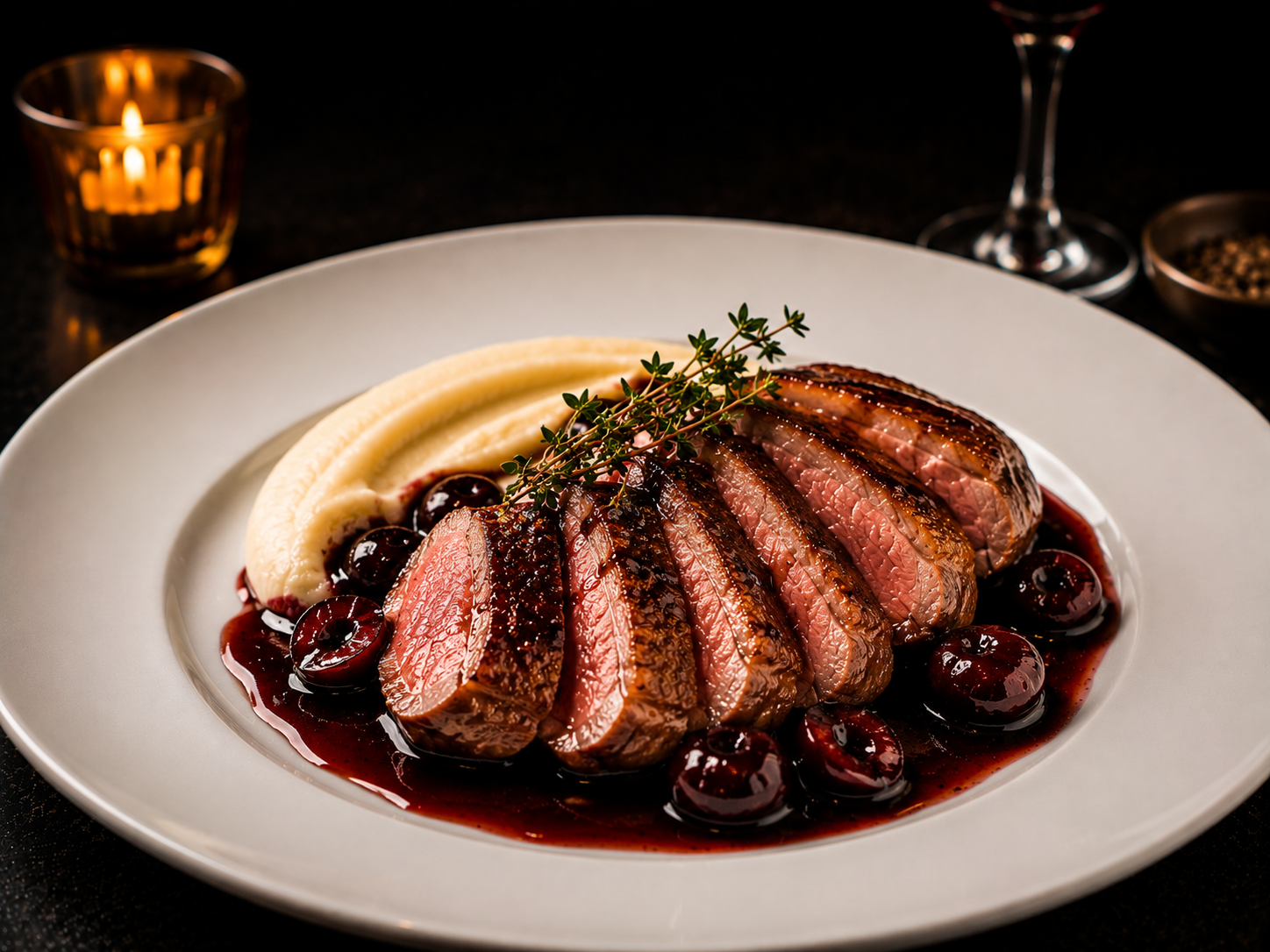 Duck Breast with Cherry Reduction